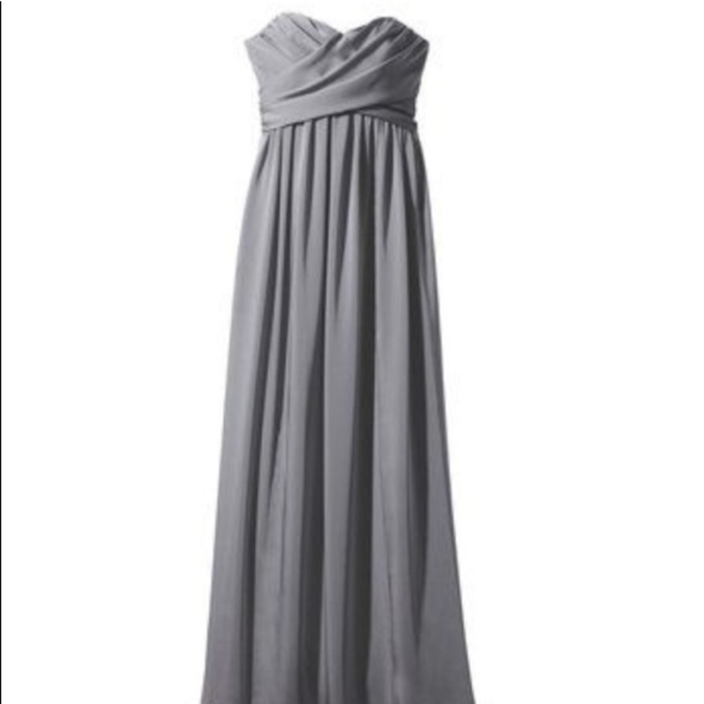 Tevolio Satin Strapless Bridesmaid Dress Grey
